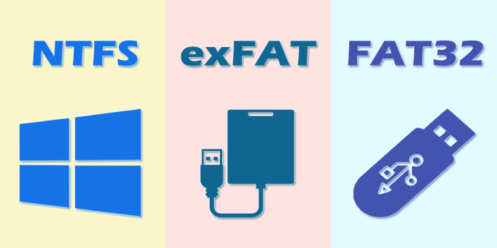 تفاوت fat32 و exfat و ntfs
