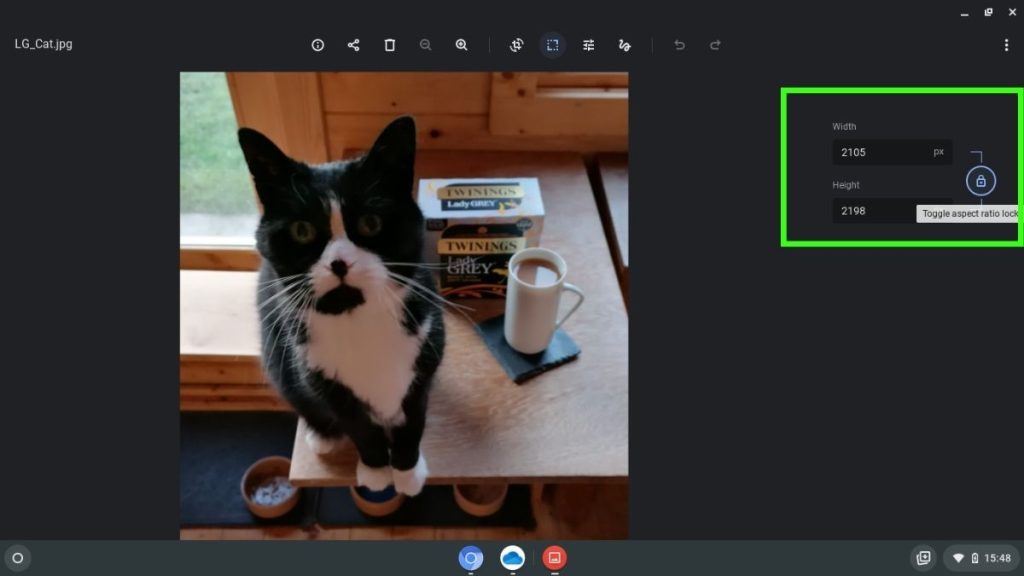 ریسایز عکس در ChromeOS