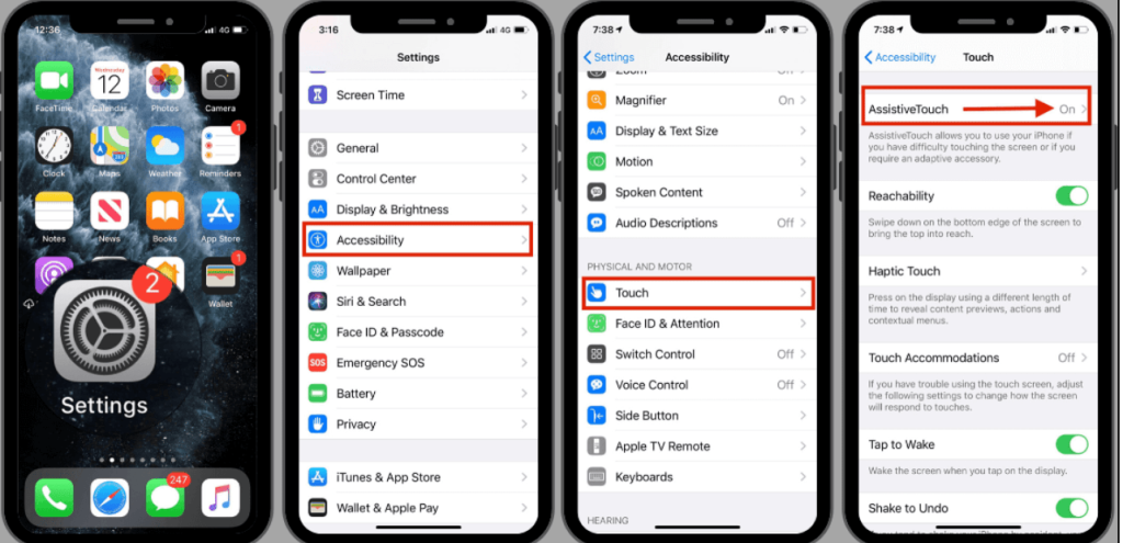 فعال کردن قابلیت Assistive Touch در آیفون آیپد